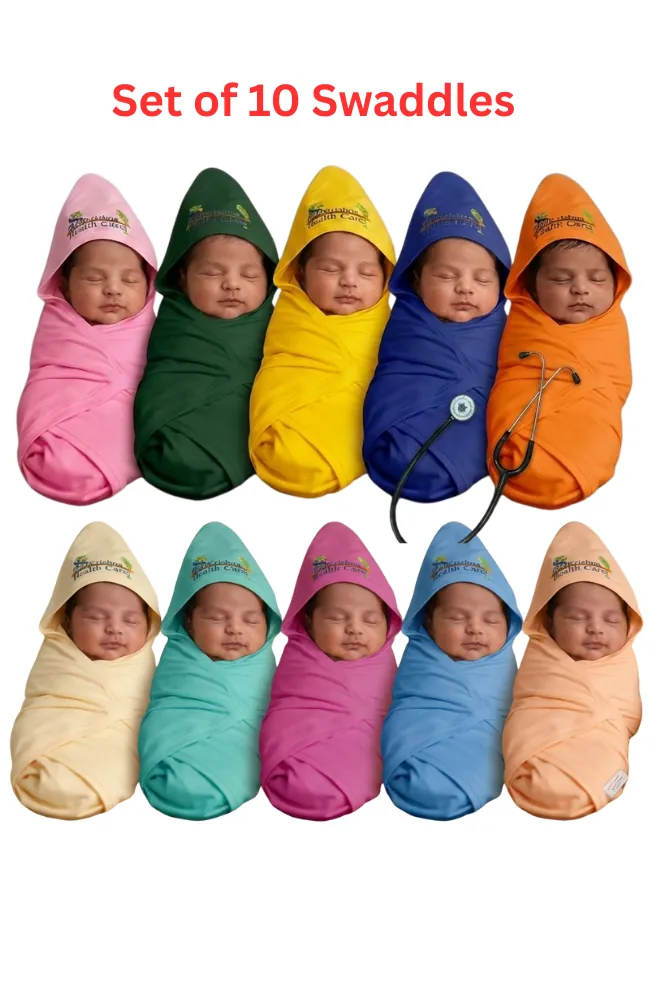 New Born Baby All Weather Swaddle (Set of 10)